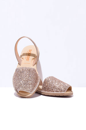 Rose Gold Glitter Mimoso Vegan - Original Menorcan Sandals