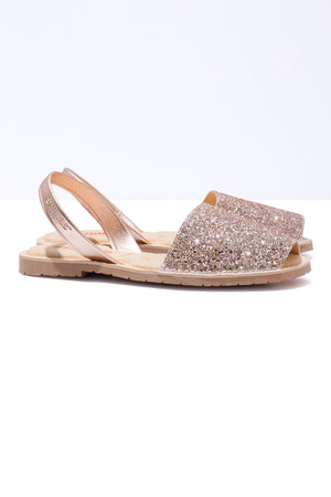 Rose Gold Glitter Mimoso Vegan - Original Menorcan Sandals