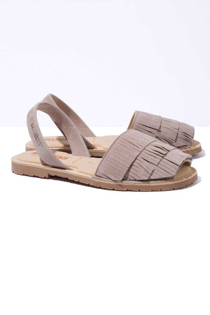 Pedra Franja Mimoso - Fringe Detail Leather Menorcan Sandals