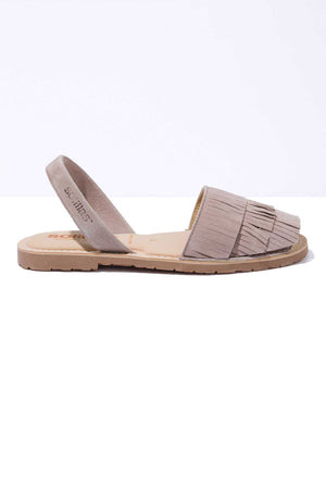 Pedra Franja Mimoso - Fringe Detail Leather Menorcan Sandals