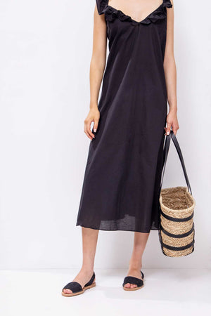 NOCHE FRESCA - Black Menorcan sandals