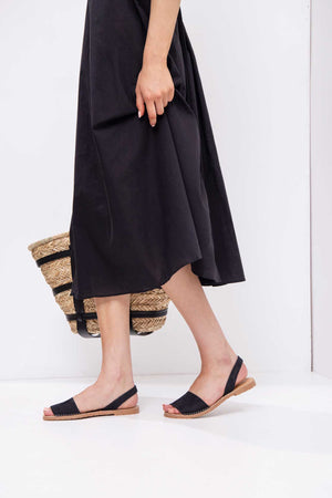 NOCHE FRESCA - Black Menorcan sandals