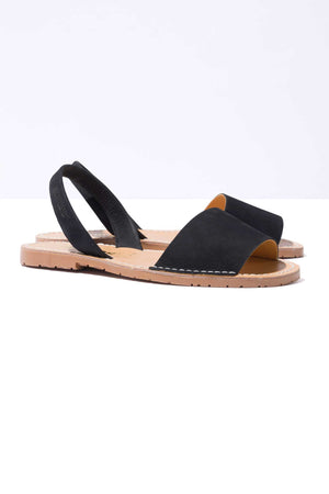 NOCHE FRESCA - Black Menorcan sandals