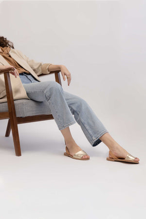 TERROSO ORO FRESCA - Gold & Tan Menorcan sandals