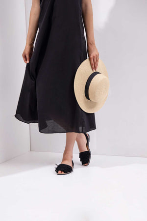 Noche Franja - Fringe Detail Leather Menorcan sandals