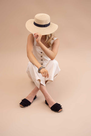 Noche Franja - Fringe Detail Leather Menorcan sandals