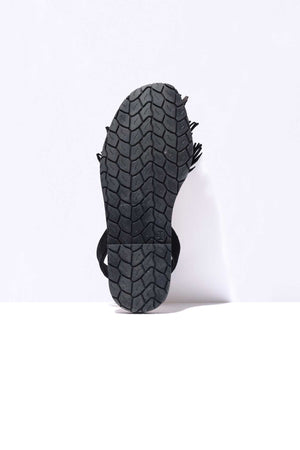 Noche Franja - Fringe Detail Leather Menorcan sandals