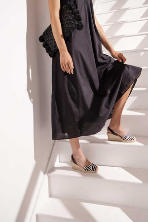 CEBRA LALIA - Espadrille Wedge Zebra Print Fur Menorcan Sandals