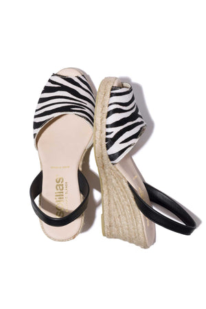 CEBRA LALIA - Espadrille Wedge Zebra Print Fur Menorcan Sandals