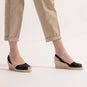 NOCHE LALIA - Espadrille Wedge Black Leather Menorcan Sandals