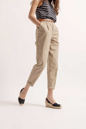 NOCHE LALIA - Espadrille Wedge Black Leather Menorcan Sandals