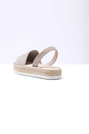 PEDRA CARME - Espadrille Flatform Grey Leather Menorcan Sandals