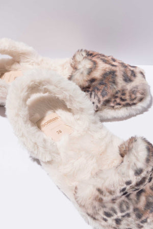 LEOPARDO CASA - Leopard Fluffy Balearic Slippers