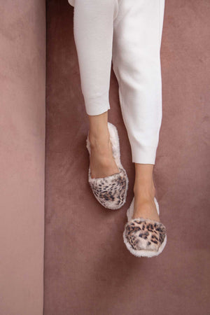 LEOPARDO CASA - Leopard Fluffy Balearic Slippers