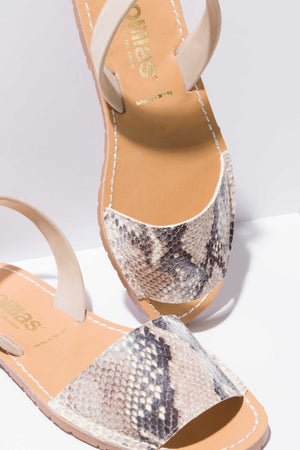 PYTON FRESCA - Snake Effect Leather Menorcan Sandals