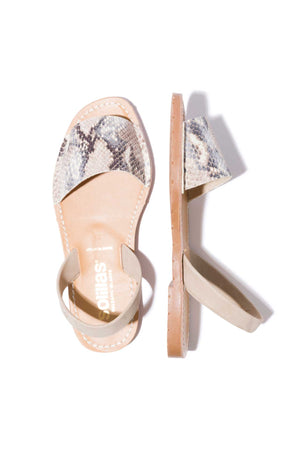 PYTON FRESCA - Snake Effect Leather Menorcan Sandals