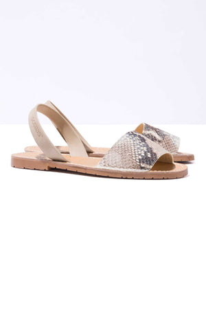 PYTON FRESCA - Snake Effect Leather Menorcan Sandals