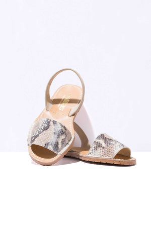 PYTON FRESCA - Snake Effect Leather Menorcan Sandals