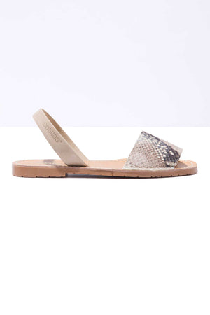 PYTON FRESCA - Snake Effect Leather Menorcan Sandals