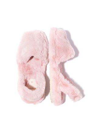 MIA CASA - Pink Fluffy Balearic Slippers