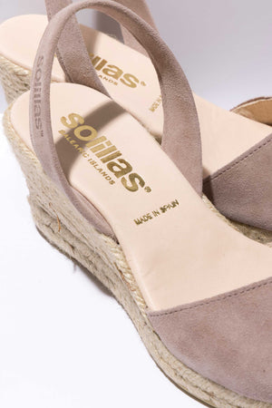 PEDRA LALIA - Espadrille Wedge Grey Suede Menorcan Sandals