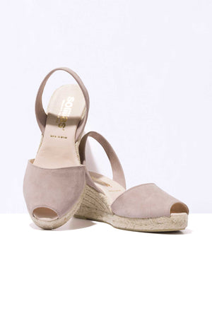 PEDRA LALIA - Espadrille Wedge Grey Suede Menorcan Sandals