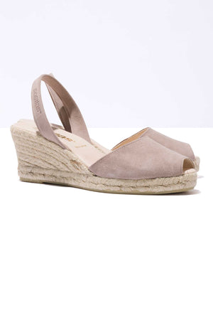 PEDRA LALIA - Espadrille Wedge Grey Suede Menorcan Sandals