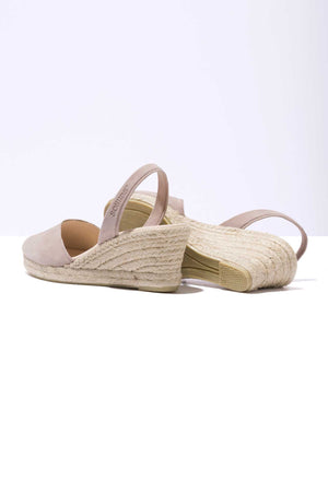 PEDRA LALIA - Espadrille Wedge Grey Suede Menorcan Sandals