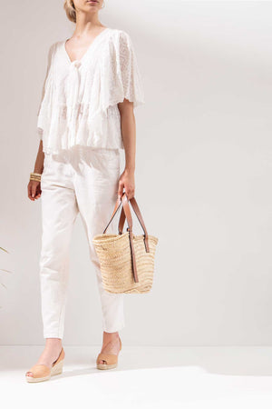 CUERO LALIA - Espadrille Wedge Menorcan Sandals in Tan Leather