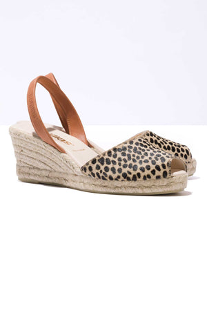LEOPARDO LALIA - Espadrille Wedge Leopardo Print Fur Menorcan Sandals