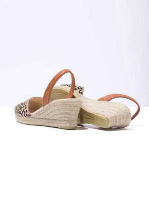 LEOPARDO LALIA - Espadrille Wedge Leopardo Print Fur Menorcan Sandals