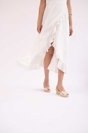 TERROSO ORO LALIA - Espadrille Wedge Tan & Gold Leather Menorcan Sandals