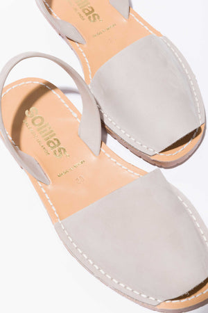 PEDRA - Grey Nubuck Leather Original Menorcan Sandals