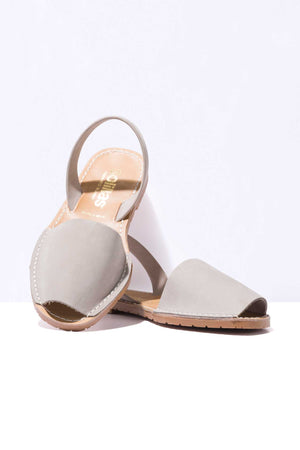 PEDRA - Grey Nubuck Leather Original Menorcan Sandals