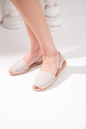 PEDRA - Grey Nubuck Leather Original Menorcan Sandals
