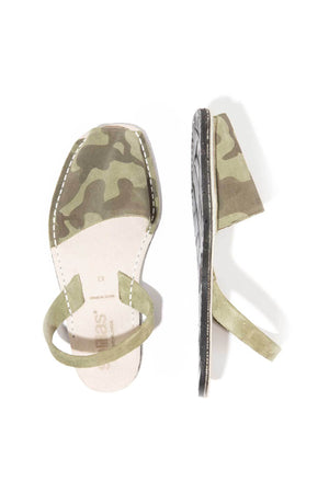 Khaki Camo - Camoflague Suede sandals - Women