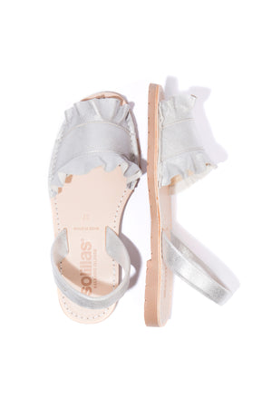 Talaia Silver - Frilled Menorcan sandals