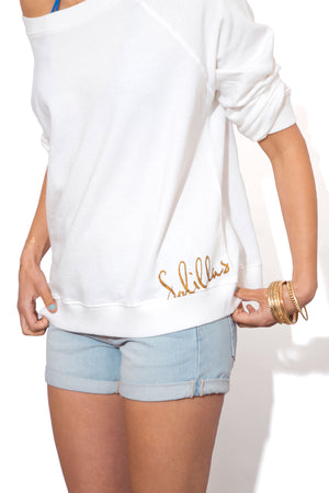 Women's Slouchy Beach Sweatshirt - Scribble Logo