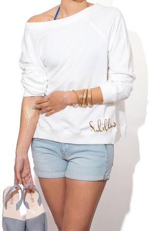Women's Slouchy Beach Sweatshirt - Scribble Logo