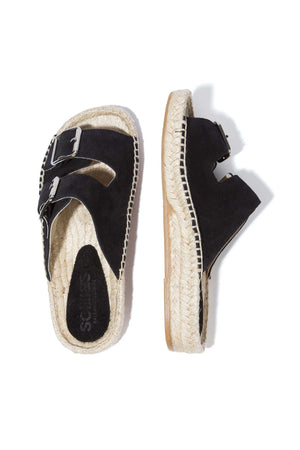 BLACK NEVA - Suede Buckle Espadrille