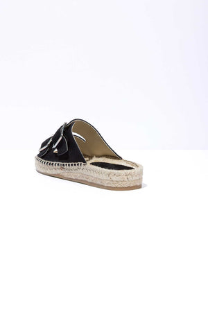 BLACK NEVA - Suede Buckle Espadrille