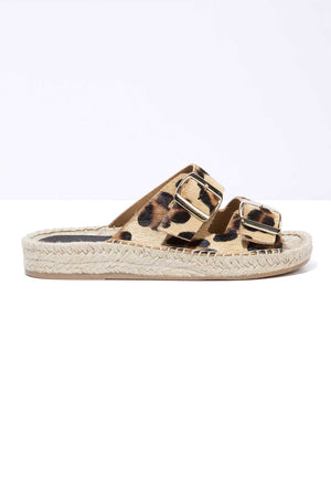 LEOPARD NEVA - Hair-On Leather Buckle Espadrille