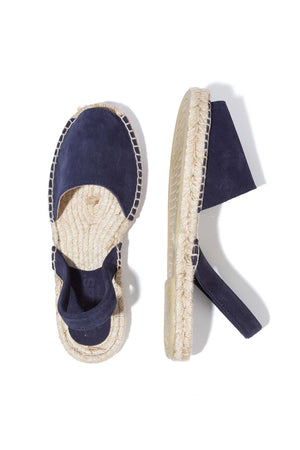 NAVY ESTRELLA - Navy Suede Espadrille Menorcan sandals