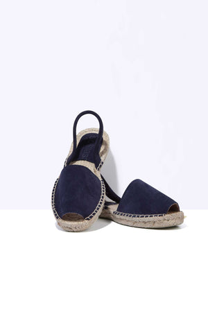 NAVY ESTRELLA - Navy Suede Espadrille Menorcan sandals