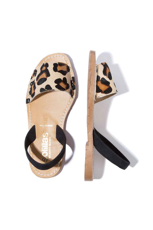 LEOPARDO FRESCA - Leopard Hair-On Leather Ballerina Menorcan sandals