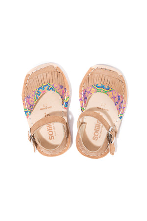 Folkloricito - Embroidered Leather Buckle sandals