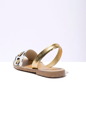 LEOPARDO DORADO FRESCA - Leopard Print Menorcan Ballerina Sandals