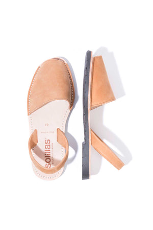 Cuero - Original Menorcan Sandals in Tan Nubuck Leather