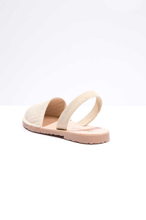 ELVIRA - Original Menorcan Sandals in Cream Woven Suede Leather