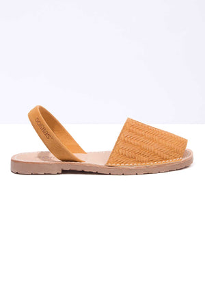 ILLA - Original Menorcan Sandals in Tan Woven Suede Leather